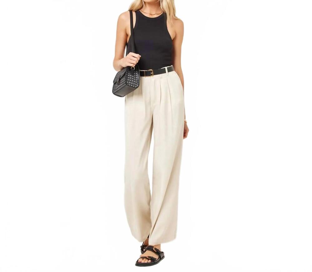 NEW L*SPACE rhodes linen pants in oyster